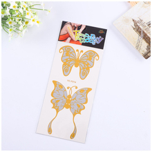 OEM Body Custom Temporary Hand Butterfly Golden Tattoo Sticker