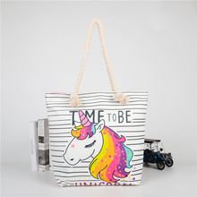China Dream Unicorn High Quality Beach Canvas Bag