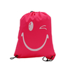 Wholesale Shoulders Soft Red Polyester Drawstring Bag