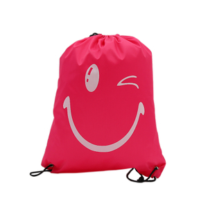 Wholesale Shoulders Soft Red Polyester Drawstring Bag