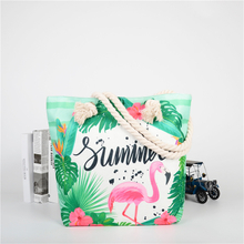 China Printing Customized Beach Flamingo Canvas Bag