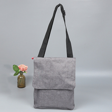 Simple Design Long Handle Oblique Cross Tote Bag with Zipper