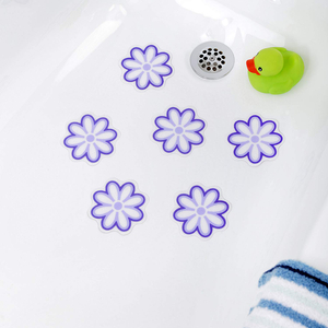Adhesive Safety Anti-Slip Purple Flower Cute Baby Bathtub Tattoos
