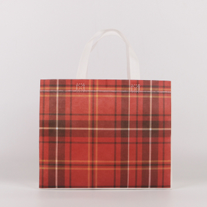 Plaid Printed Wholesale Shopping Non Woven Laminated Bag
