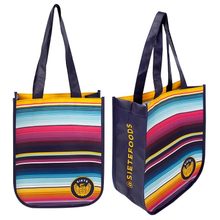 Striped Full Color Non Woven Snap Top Lunch Tote
