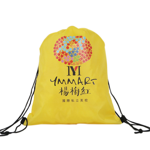 Cheap Outdoor Sports Suit Shoe Yellow Polyester Backpack Drawstring Bag