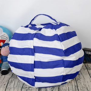 Large Capacity Canvas Stuffed Bean Bag Toy Storage