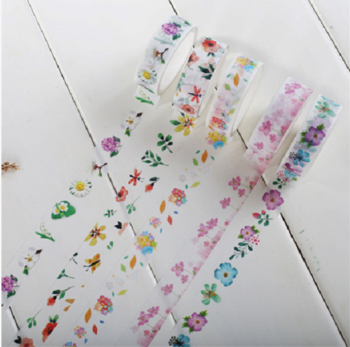 washi tape with flower pattern