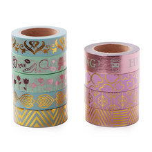 15mm*10m Colorful Gold Foil Masking Wahi Tape Pattern
