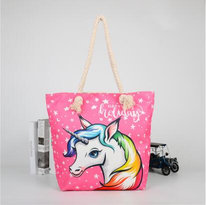 Pink Unicorn Canvas Bag