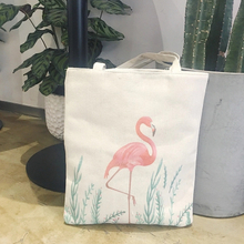 Flamingo Recycled Cotton Tote Bag For Work