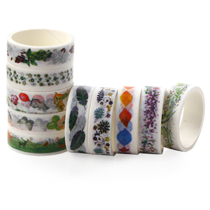Adhesive Colorful Flower Ink Print Paper Masking Tape