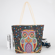 China Animal Owl Customized Beach Canvas Bag