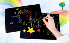 Non-toxic Colorful Kids A4 Scratch Drawing Creativity DIY Scratch Paper Combo Set 